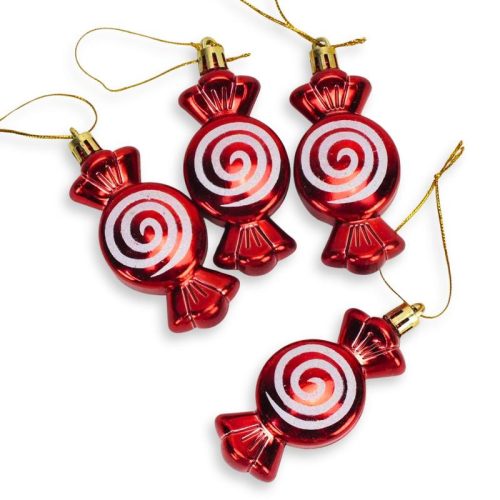 Szaloncukorka karácsonyfadísz 4db/doboz