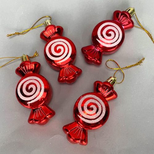 Szaloncukorka karácsonyfadísz 4db/doboz