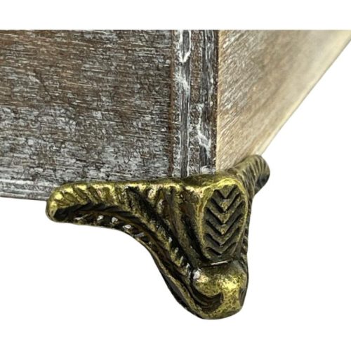 Dekotál szürkésbarna négyzet fém lábon 20x20cm