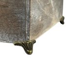 Dekotál szürkésbarna négyzet fém lábon 20x20cm