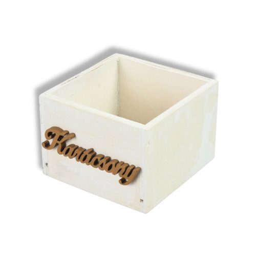 Dekoláda fehér kocka 11*11*8cm Arany Karácsony