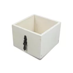 Dekoláda fehér kocka fogantyúval 11*11*8cm