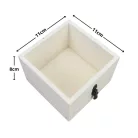 Dekoláda fehér kocka fogantyúval 11*11*8cm