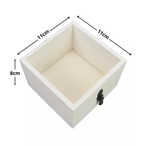 Dekoláda fehér kocka fogantyúval 11*11*8cm