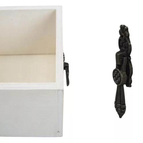 Dekoláda fehér kocka fogantyúval 11*11*8cm