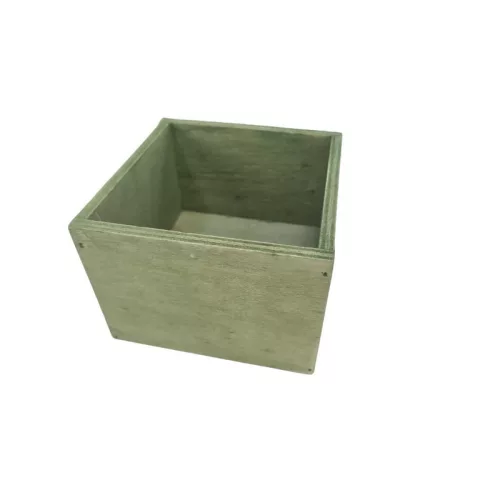 Dekoláda country-zöld rusztikus kocka 11*11*8cm 