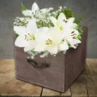 Fiók dekoláda rusztikus kocka fém fogantyúval 9*9*8cm