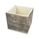 Dekoláda szürkésbarna koptatott kocka 9x9cm