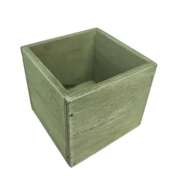 Dekoláda country-zöld rusztikus kocka 9*9*8cm