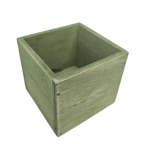 Dekoláda country-zöld rusztikus kocka 9*9*8cm