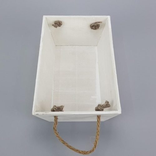 Trapéz alakú fehér dekoláda - kötél füles 15,5x26cm