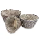  Antikolt vessző tál bélelt 3db/szett 9/# 