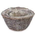  Antikolt vessző tál bélelt 3db/szett 9/# 