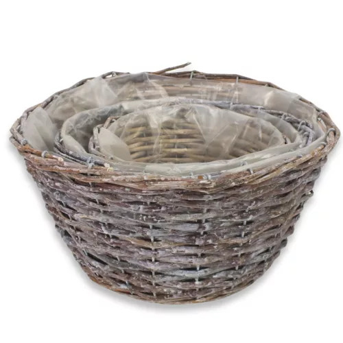  Antikolt vessző tál bélelt 3db/szett 9/# 