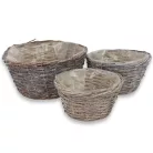  Antikolt vessző tál bélelt 3db/szett 9/# 