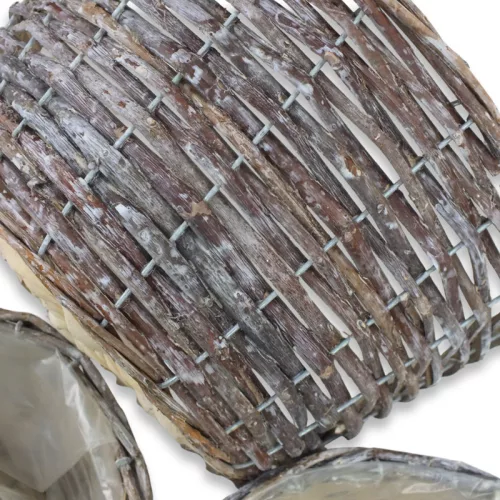  Antikolt vessző tál bélelt 3db/szett 9/# 