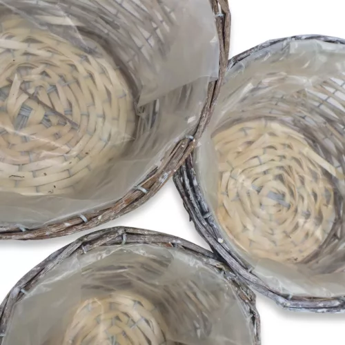  Antikolt vessző tál bélelt 3db/szett 9/# 