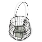 Fém mécsestartó füllel fekete