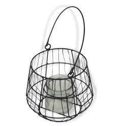 Fém mécsestartó füllel fekete