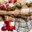 Fém mécsestartó füllel fekete