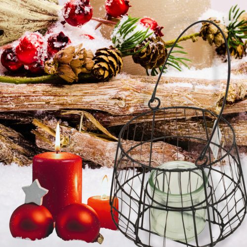 Fém mécsestartó füllel fekete