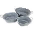 Ovális fém virágtartó 3db/szett 4/#