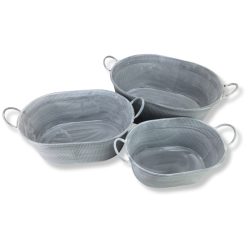 Ovális fém virágtartó 3db/szett 4/#