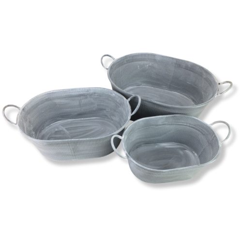 Ovális fém virágtartó 3db/szett 4/#