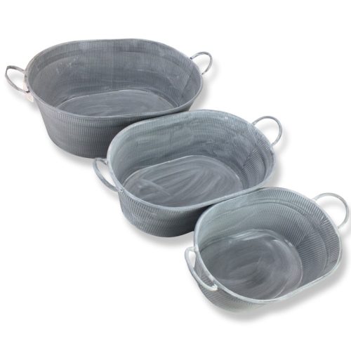 Ovális fém virágtartó 3db/szett 4/#