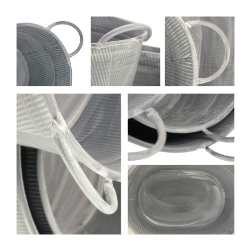 Ovális fém virágtartó 3db/szett 4/#