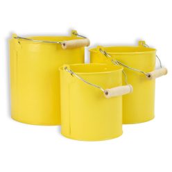 Fém dekorációs csöbör - pasztell sárga 3db/szett 