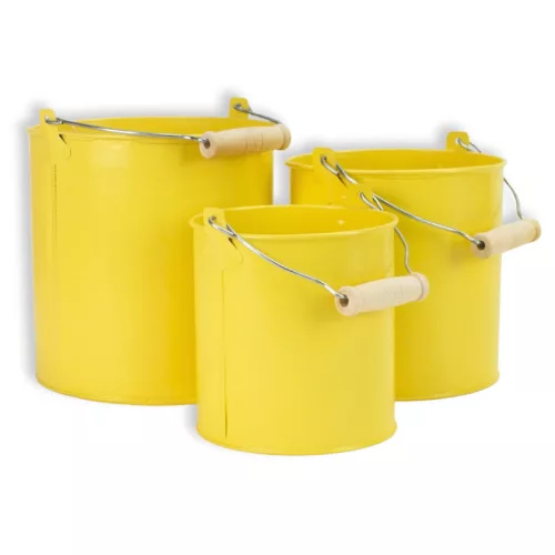 Fém dekorációs csöbör - pasztell sárga 3db/szett 