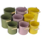 Fém dekorációs csöbör - pasztell sárga 3db/szett 