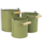  Fém dekorációs csöbör - pasztell zöld 3db/szett 