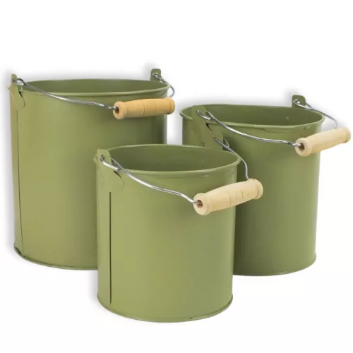  Fém dekorációs csöbör - pasztell zöld 3db/szett 