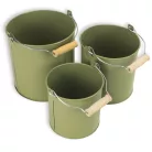  Fém dekorációs csöbör - pasztell zöld 3db/szett 