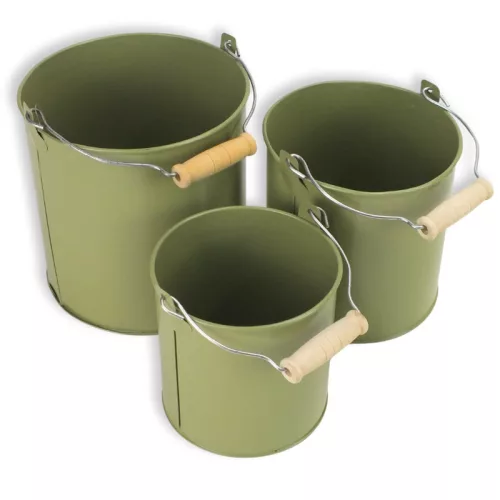  Fém dekorációs csöbör - pasztell zöld 3db/szett 