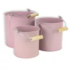 Fém dekorációs csöbör - rózsaszín 3db/szett 