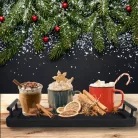 Fogantyús fa tálca fekete 35x12cm