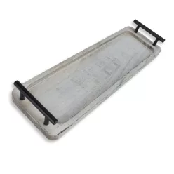 Fogantyús fa tálca vintage fehér 40x12cm 24/#