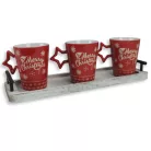 Fogantyús fa tálca vintage fehér 40x12cm 24/#