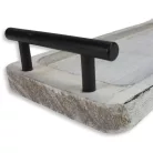 Fogantyús fa tálca vintage fehér 40x12cm 24/#