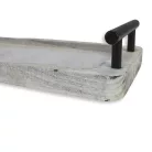 Fogantyús fa tálca vintage fehér 40x12cm 24/#