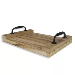 Fogantyús fa tálca barna 28x20cm 24/#