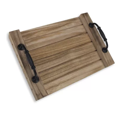 Fogantyús fa tálca barna 28x20cm 24/#