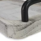 Fogantyús fa tálca vintage fehér 30x15cm 24/#