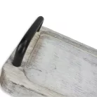 Fogantyús fa tálca vintage fehér 30x15cm 24/#