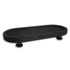 Ovális fa tálca lábon fekete 40x16cm 24/#