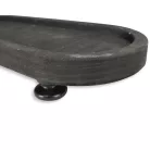 Ovális fa tálca lábon fekete 40x16cm 24/#