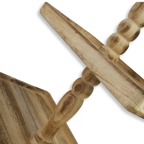 Kétszintes kínáló tál fából barna 40x20cm mag:45cm 12/#